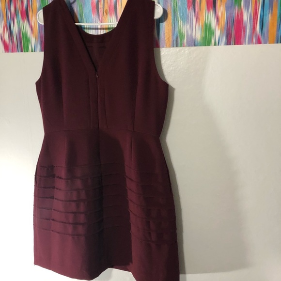 Madewell midnight fit & flare burgundy dress - Picture 3 of 8